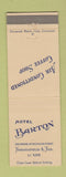Matchbook Cover - Hotel Barton Indianapolis IN