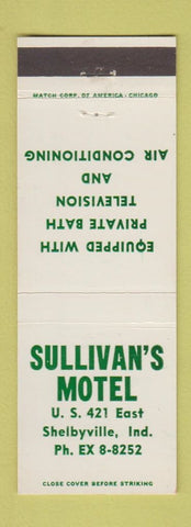 Matchbook Cover - Sullivan's Motel Shelbyville IN