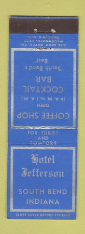 Matchbook Cover - Hotel Jefferson South Bend IN