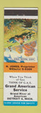 Matchbook Cover - Grand American Service oil gas Detroit MI