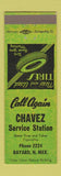 Matchbook Cover Chavez Service Station oil gas Baynard NM low phone Gates Tires