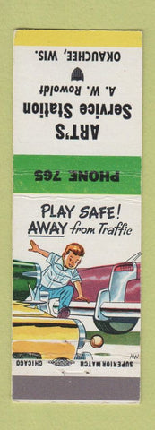 Matchbook Cover - Art's Service oil gas Okauchee WI low phone #
