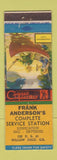 Matchbook Cover - Frank Anderson's Service oil gas Willow Dale GA