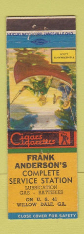 Matchbook Cover - Frank Anderson's Service oil gas Willow Dale GA