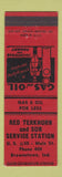 Matchbook Cover - Red Terkhorn oil gas Brownstown IN low phone #