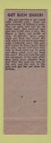 Matchbook Cover - Red Terkhorn oil gas Brownstown IN low phone #