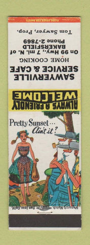 Matchbook Cover - Sawyerville Service Cafe oil gas Bakersfield CA Hillbilly