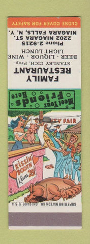 Matchbook Cover - Family Restaurant Niagara Falls NY Stanley Cich Hillbilly