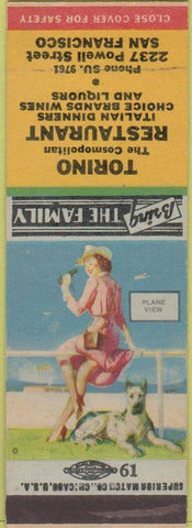 Matchbook Cover - Torino Restaurant San Francisco CA pinup