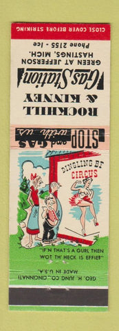 Matchbook Cover - Rockhill & Kinney oil gas Hastings MI low phone # Hillbilly