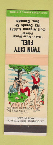Matchbook Cover - Twin city Fuel Sault Ste Marie ON Hillbilly