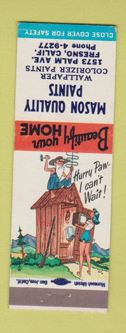 Matchbook Cover - Mason Quality Paints Fresno CA Hillbilly