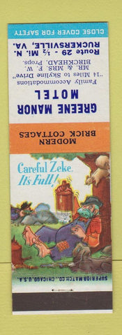 Matchbook Cover - Greene Manor Motel Ruckersville VA Hillbilly