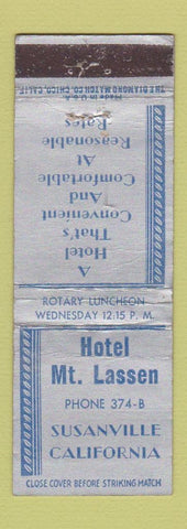 Matchbook Cover - Hotel Mount Lassen Susanville CA WEAR