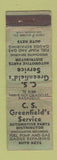 Matchbook Cover - CS Greenfields oil gas Pasadena CA early CROWN POOR