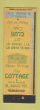 Matchbook Cover - 317 Club Cafe El Paso TX low phone #