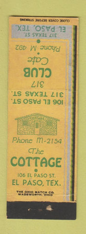 Matchbook Cover - 317 Club Cafe El Paso TX low phone #