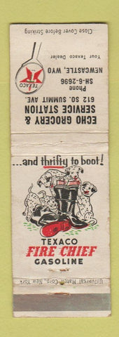Matchbook Cover - Echo Grocery Texaco oil gas Newcastle WY POOR