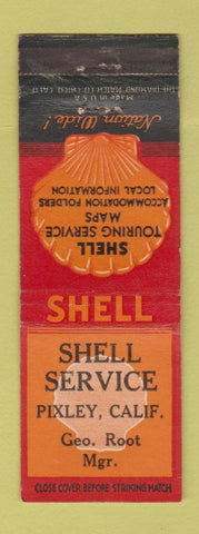 Matchbook Cover - Shell oil gas Pixley CA Geo Root