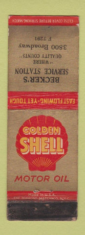 Matchbook Cover - Shell oil gas Becker's  WORN