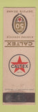 Matchbook Cover - Caltex oil gas Brussels Belgium WORN