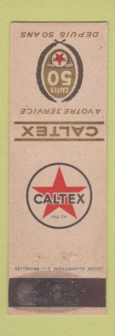 Matchbook Cover - Caltex oil gas Brussels Belgium WORN
