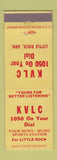 Matchbook Cover - KVLC Radio Little Rock AR 1050 YELLOW