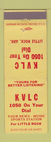 Matchbook Cover - KVLC Radio Little Rock AR 1050 YELLOW