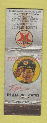 Matchbook Cover - Texaco oil gas ME Krager Los Angeles? CA WORN