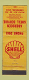 Matchbook Cover - Shell oil gas Aberdeen OH low phone # WORN
