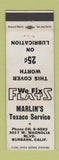Matchbook Cover - Marlin's Texaco oil gas Burbank CA