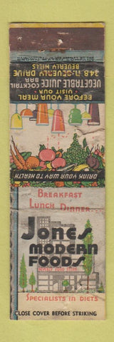 Matchbook Cover - Jones Modern Foods Beverly Hills CA CROWN POOR
