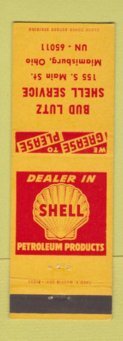Matchbook Cover - Bud Lutz Shell oil gas Miamisburg OH