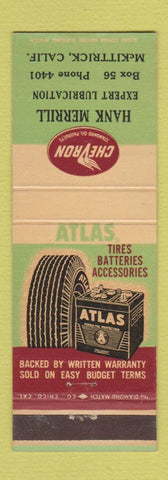 Matchbook Cover - Chevron oil gas Hank Merrill McKittrick CA low phone #