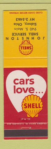 Matchbook Cover - Johnston Shell oil gas Sidney OH