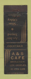 Matchbook Cover - A&S Cafe Los Angeles CA WORN