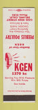 Matchbook Cover - KGEN Radio Peebles Poultry Delano CA low phone #