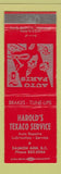 Matchbook Cover - Harold's Texaco oil gas Salmon Arm BC WEAR