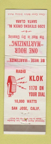 Matchbook Cover - KLOK Radio Dry Cleaning Santa Clara CA WORN
