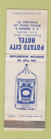 Matchbook Cover - Potato City Hotel Coudersport PA WEAR