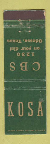 Matchbook Cover - KOSA Radio CBS Odessa TX 1230 WEAR