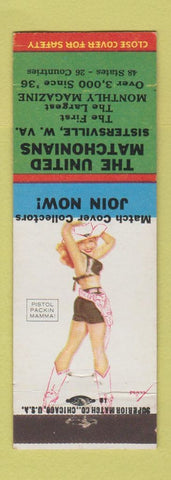 Matchbook Cover - United Matchonians Match Club Sisterville WV pinup