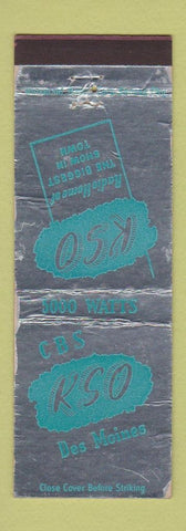 Matchbook Cover - KSO Radio CBS Des Moines IA WORN