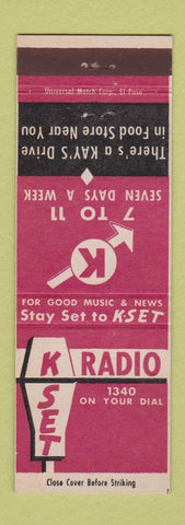 Matchbook Cover - KSET Radio Kay's Drive In Food El Paso? TX