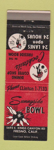 Matchbook Cover - Sunnyside Bowling Fresno CA