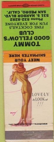 Matchbook Cover - Good Fellow's Club San Pedro CA pinup