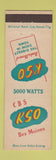 Matchbook Cover - KSO Radio Des Moines IA