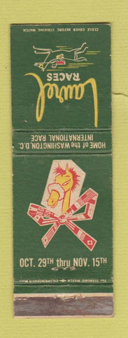 Matchbook Cover - Laurel Horse Racing Laurel MD WEAR
