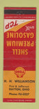 Matchbook Cover - Shell oil gas HH Williamson Dayton OH WEAR