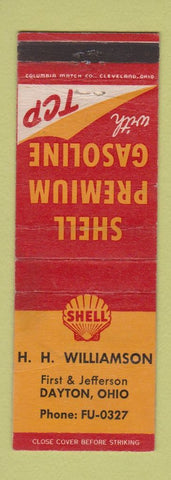 Matchbook Cover - Shell oil gas HH Williamson Dayton OH WEAR